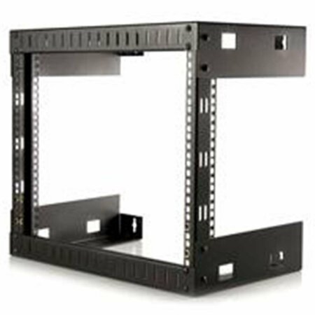 DYNAMICFUNCTION 12 in. 8U Open Frame Wall Mount Equipment Rack - Black - 12 in. Depth DY3327110